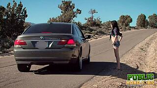 Ashton Haze's daring public handjobs in the desert mix risk and pleasure