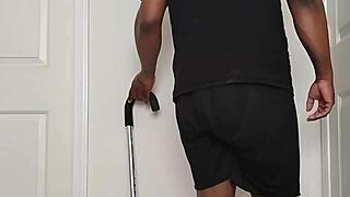 good morning routine of getting undressed and spreading buttocks open in the early morning for a relaxing solo moment