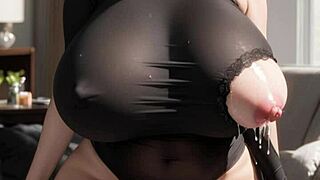 Ai generated model with big tits art