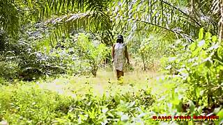Outdoor Village Hardcore Sex Under Bamboo Tree with BBW Milf Queen