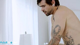 Adultmobile - curvy brunette loves getting her nipples licked and her trimmed pussy pounded in missionary