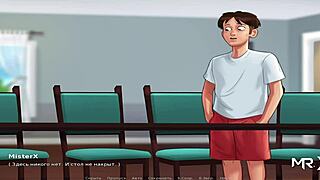 Fingering her pussy in Summertime Saga