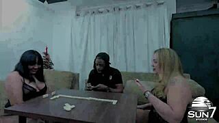 Blonde Feels Punished in Domino Game