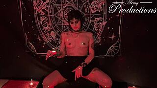 gothic girl and her ritual to have sex with her boyfriend