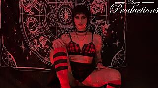 gothic girl and her ritual to have sex with her boyfriend