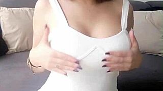 Compilation Of Brunette With Huge Tits Intensely Playing With Her Beautiful Pussy Moaning And Sucking