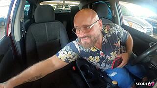 Curvy girl with long nipples pickup and seduce to private fuck at car and hotel after pick up on the way home