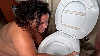 Deepthroating next to the toilet and getting my head flushed