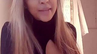 Suggestive teaser trio: hard fucking and squirt before cuckold husband