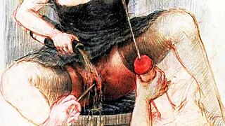 Explore vintage erotic art from antique collections with hairy models