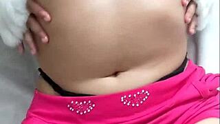 Is this Mexican beauty teasing me with her self-touching pack at 18?