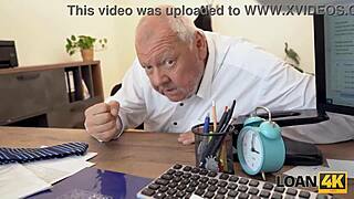 Loan4k petite 18+ whore mina k is doing dirty things in the office to get the loan.