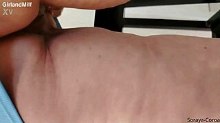 The sexy tattooed woman without panties is exploding with desire in a fetish scene