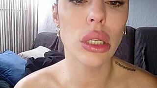 Blowjob Dildo Masturbation From Brunette Huge Tits