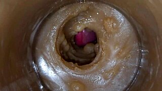 Precum Squirting in My Pussy Toy Camera in Vagina 4K Extreme Close Up