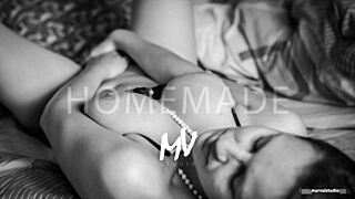 step mom plays with big dildo in lingerie