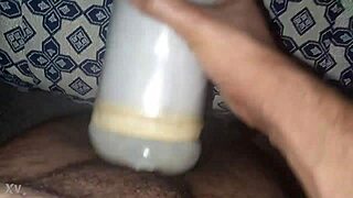 Home masturbation with big cock watching