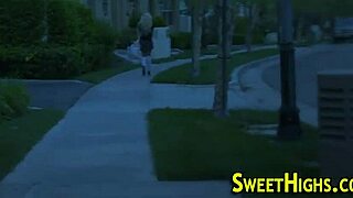 Does Blonde Coed Get Cumshot After Riding?