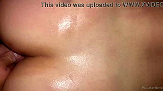 Blonde slut enjoys intense anal creampie fucking