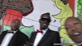 Busty Blonde Cindee Enjoys Interracial Gangbang