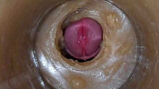 Precum Squirting in My Pussy Toy Camera in Vagina 4K Extreme Close Up
