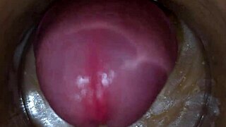 Precum Squirting in My Pussy Toy Camera in Vagina 4K Extreme Close Up