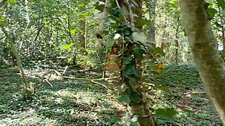 Wild Outdoor Sex In Brittany Woods: Bent Over Blowjob And Doggystyle With Monster Cock