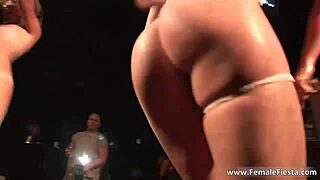 Horny ladies stripping wildly at the party, clothes ripping off 😏