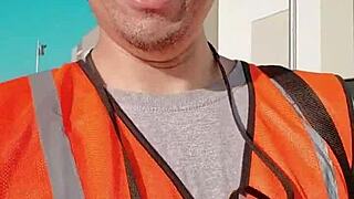 asian amateur walks publicly outdoors during work in amsr style