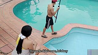 Public Pool Risky Hard Sex Full Story