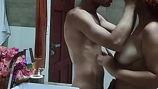 young couple films amateur hotel bathroom big cock deepthroat creampie fucking