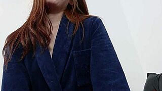 Pregnant redhead teases deepthroat craving