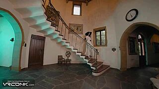 oh man vr conk's busty brunette lady dimitrescu rides cock and masturbates wild in resident evil cosplay pt 3