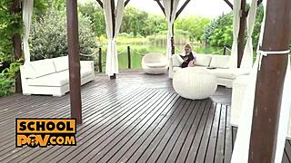 POV: Georgie Lyall's Big Natural Tits Tittyfuck Your Huge Cock