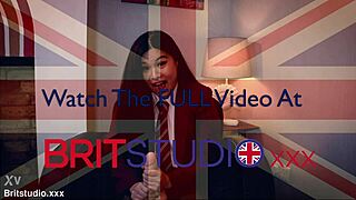 Naughty student uniform babe teases you to stroke for her big tits