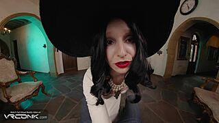 oh man vr conk's busty brunette lady dimitrescu rides cock and masturbates wild in resident evil cosplay pt 3