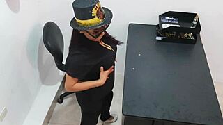 Brunette Milf Inserts Anal Plug and Flashes for Intense New Year Sex Wishes