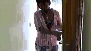 valentine's day homemade outdoor garage fuck with my big tits ebony wife