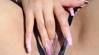 Colombian Coneja Fingers Dripping Rosy Wet Pussy to Climax on Webcam