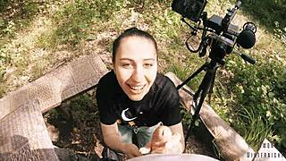 hey watch me suck this cock pov style out here