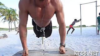 tranny's tight asshole gets relentlessly pounded in garage orgy