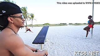 tranny's tight asshole gets relentlessly pounded in garage orgy