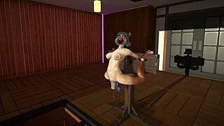 furry cat dildos deep stuffing cum inflation toy play