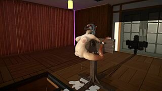 furry cat dildos deep stuffing cum inflation toy play