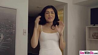 Petite Audrey Royal caught him watching porn and craved sucking his cock