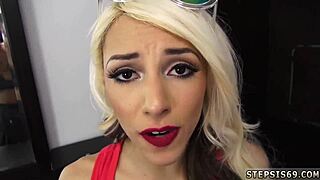 Hey, wanna see this blonde teen give first-time blowjob in the car?