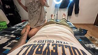 Tattooed Latina Delivers Insane POV Deepthroat Blowjob Home Alone