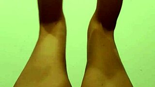 Mia works out naked, spreading her hairy pussy wide open - part 1