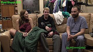 maverick williams spreads for nurse's rough anal fingering and humiliation in latex gloves