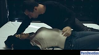 chanel preston's huge tits smashed in garage anal pounding